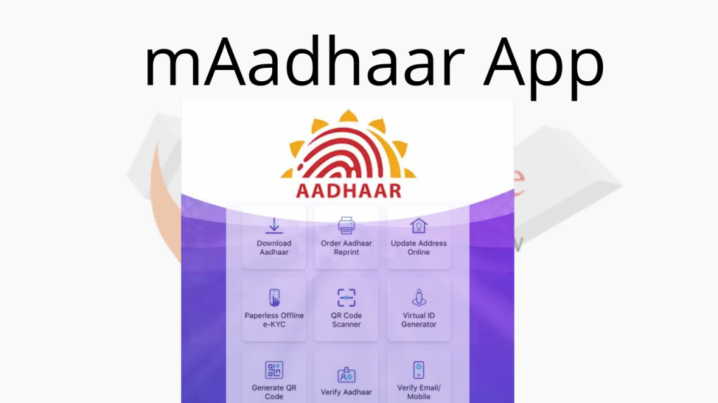 Services available on mAadhaar App